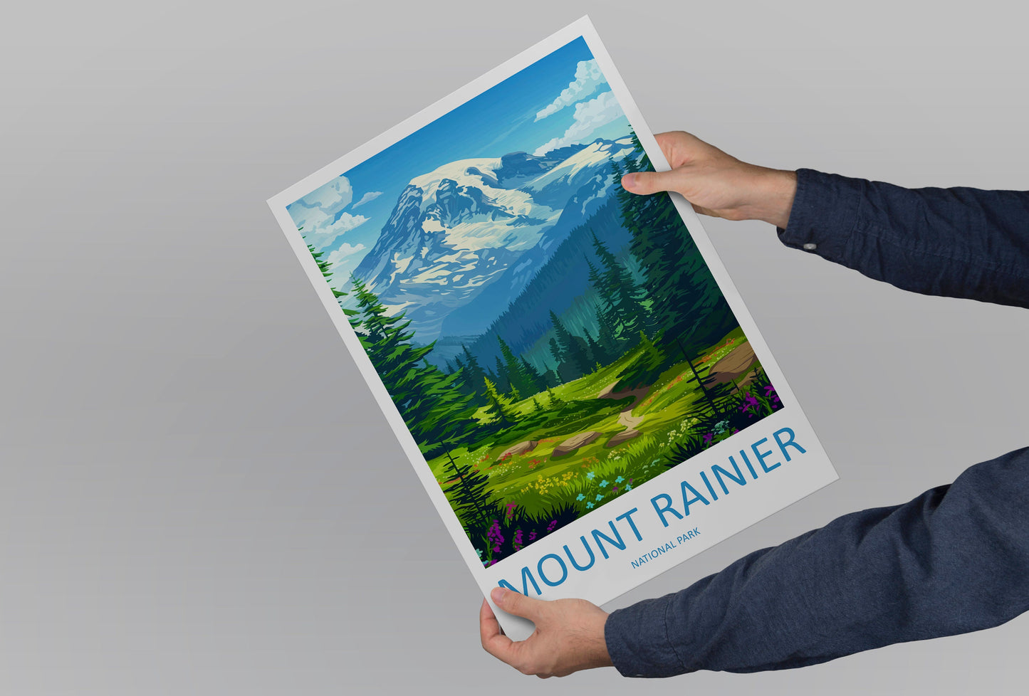 Mount Rainier National Park Travel Print Wall Art Mount Rainier National Park Wall Hanging Home Décor Mount Rainier National Park Gift Art