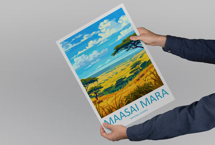 Masai Mara Travel Print Wall Art Masai Mara Wall Hanging Home Décor Masai Mara Gift Art Lovers Kenya Art Lover Gift Kenya Travel Print