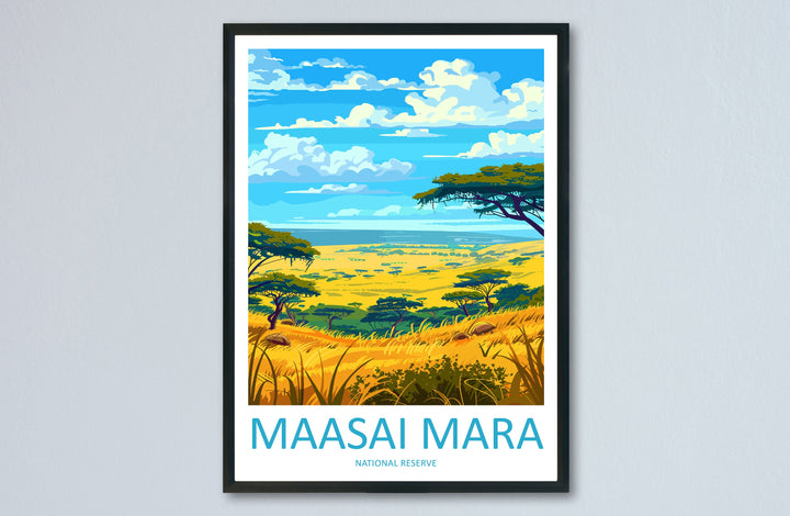 Masai Mara Travel Print Wall Art Masai Mara Wall Hanging Home Décor Masai Mara Gift Art Lovers Kenya Art Lover Gift Kenya Travel Print