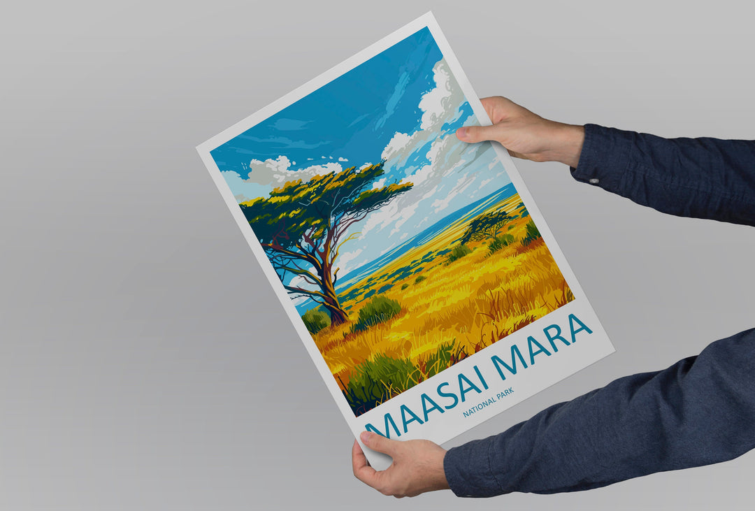 Masai Mara Travel Print Wall Art Masai Mara Wall Hanging Home Décor Masai Mara Gift Art Lovers Kenya Art Lover Gift Kenya Travel Print
