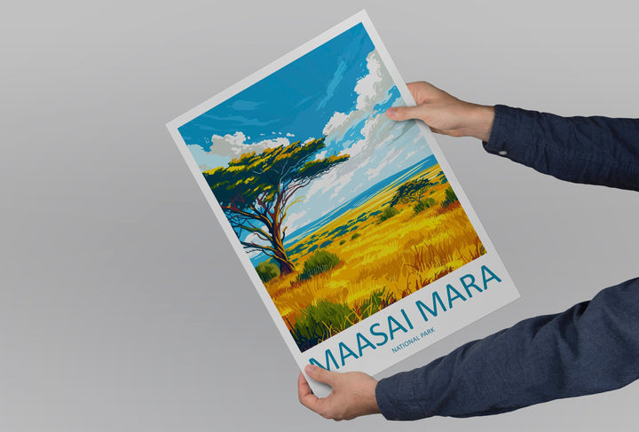 Masai Mara Travel Print Wall Art Masai Mara Wall Hanging Home Décor Masai Mara Gift Art Lovers Kenya Art Lover Gift Kenya Travel Print