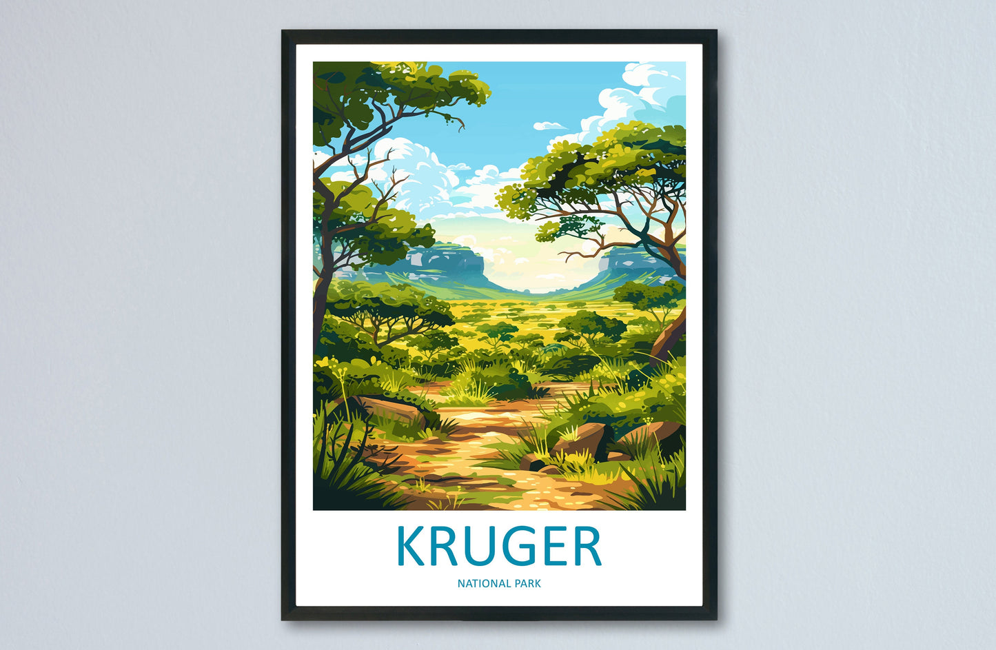 Kruger National Park Travel Print Wall Art Kruger National Park Wall Hanging Home Décor Kruger National Park Gift Art Lovers South Africa