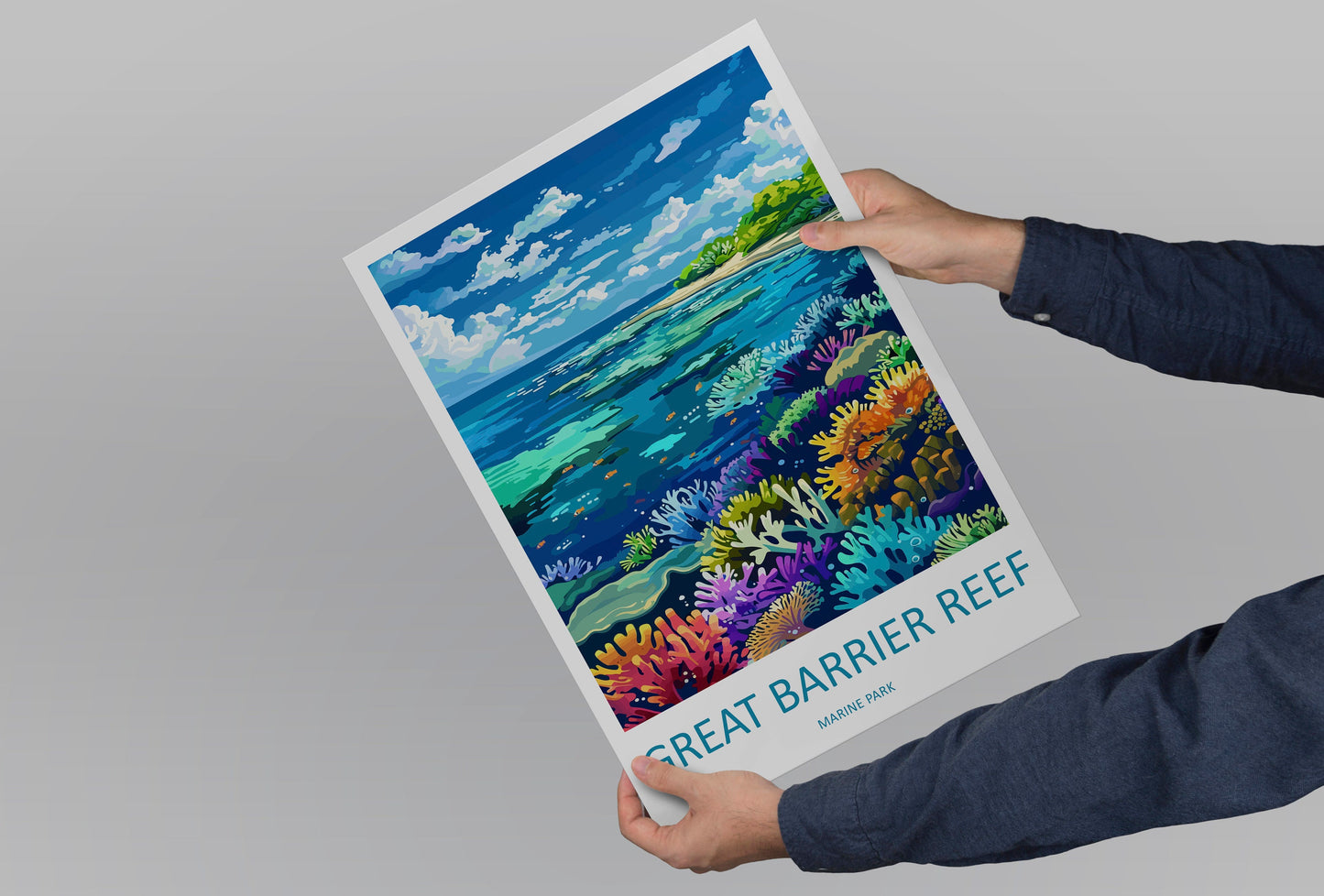 Great Barrier Reef Travel Print Wall Art Great Barrier Reef Wall Hanging Home Décor Great Barrier Reef Gift Art Lovers Wall Art Australia