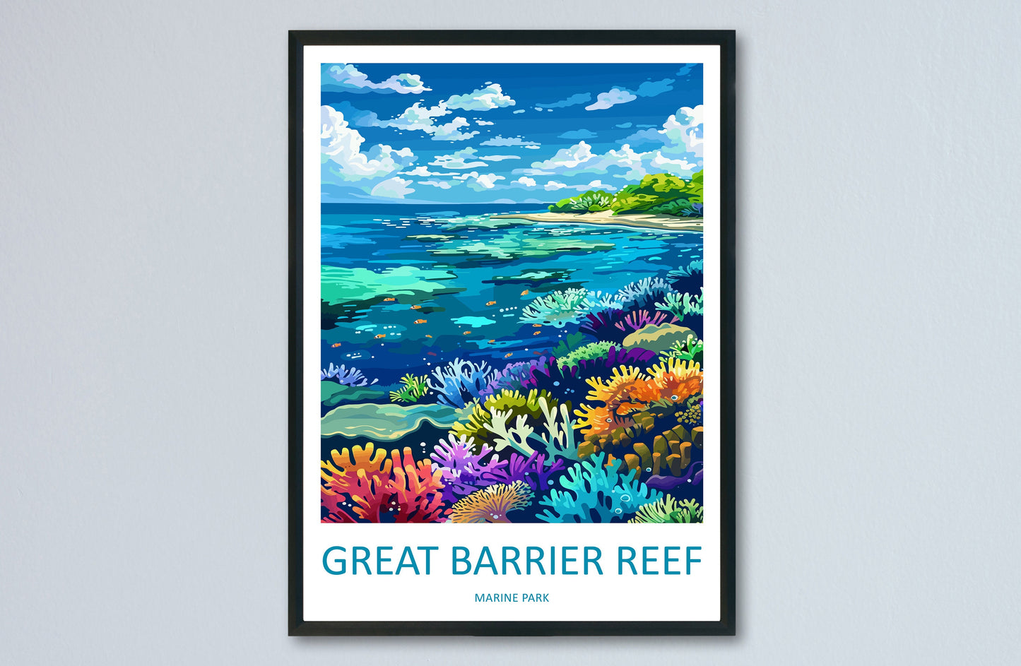Great Barrier Reef Travel Print Wall Art Great Barrier Reef Wall Hanging Home Décor Great Barrier Reef Gift Art Lovers Wall Art Australia