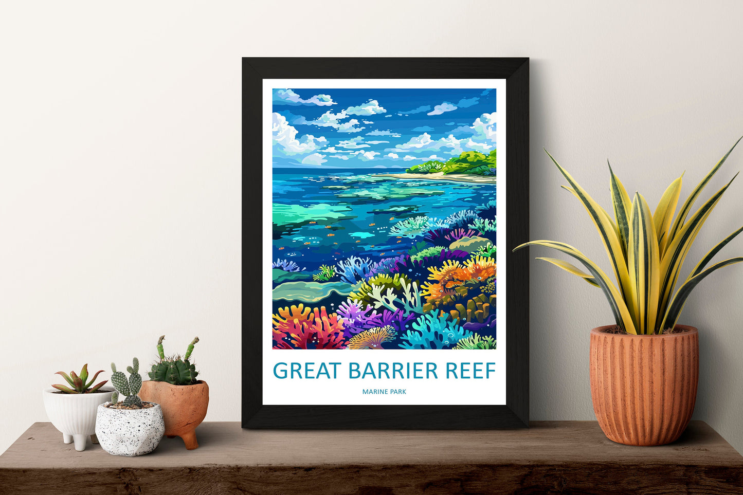 Great Barrier Reef Travel Print Wall Art Great Barrier Reef Wall Hanging Home Décor Great Barrier Reef Gift Art Lovers Wall Art Australia