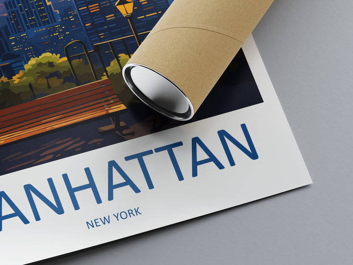 Manhattan New York Travel Print Wall Art Manhattan Wall Hanging Home Décor Manhattan Gift Art Lovers New York Art Lover