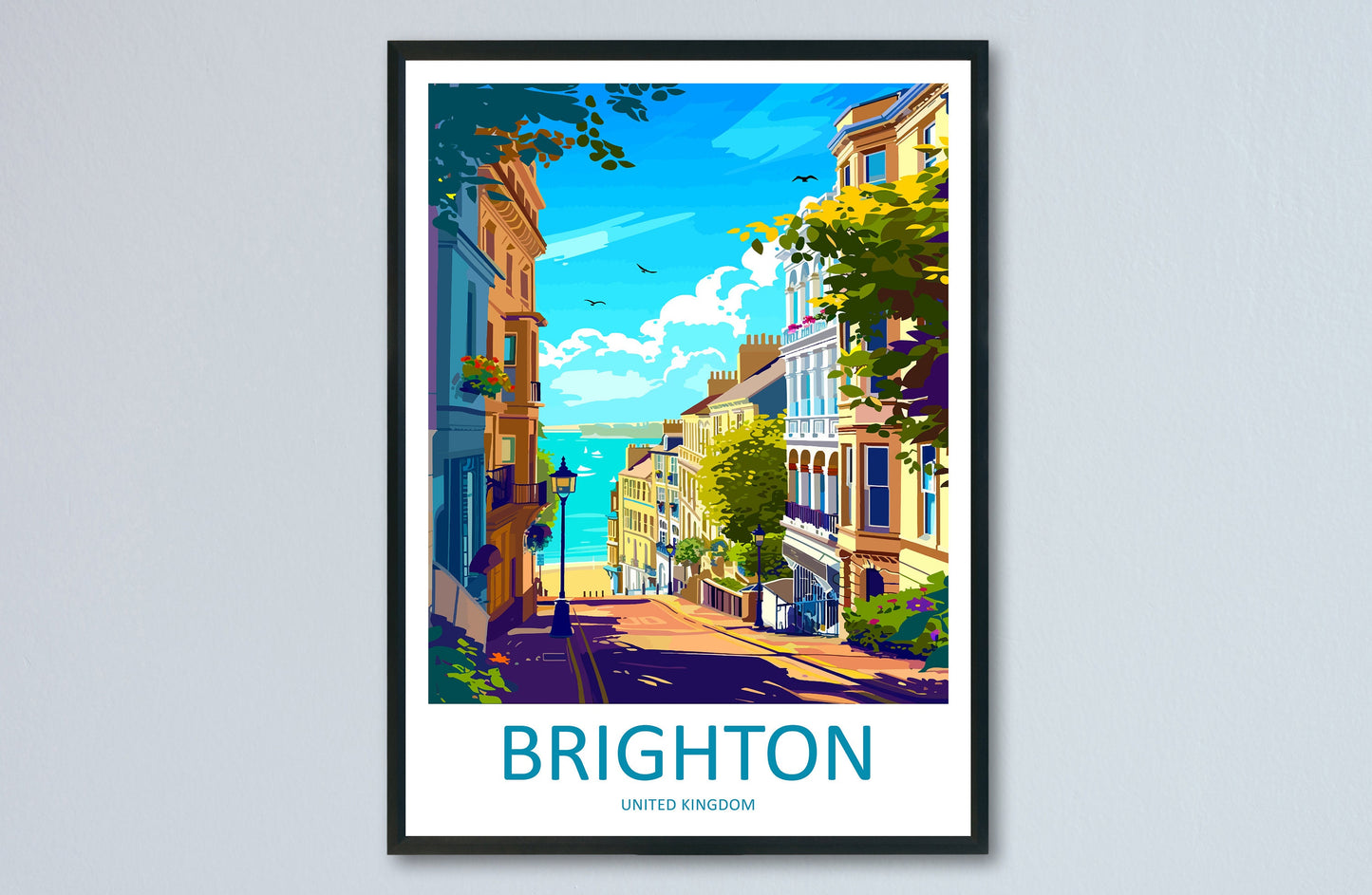 Brighton Travel Print Wall Art Brighton Wall Hanging Home Decoration Brighton Gift Art Lovers Wall Art Print Art Brighton Travel Poster