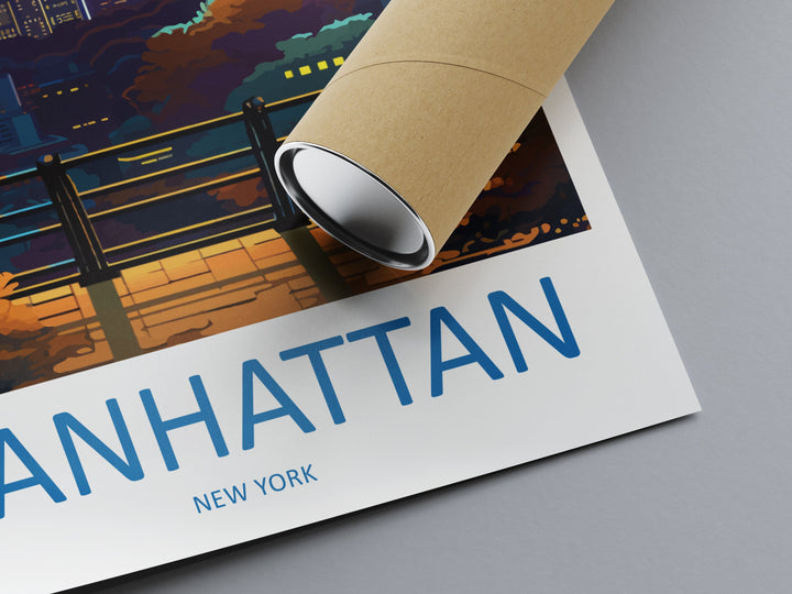 Manhattan New York Travel Print Wall Art Manhattan Wall Hanging Home Décor Manhattan Gift Art Lovers New York Art Lover