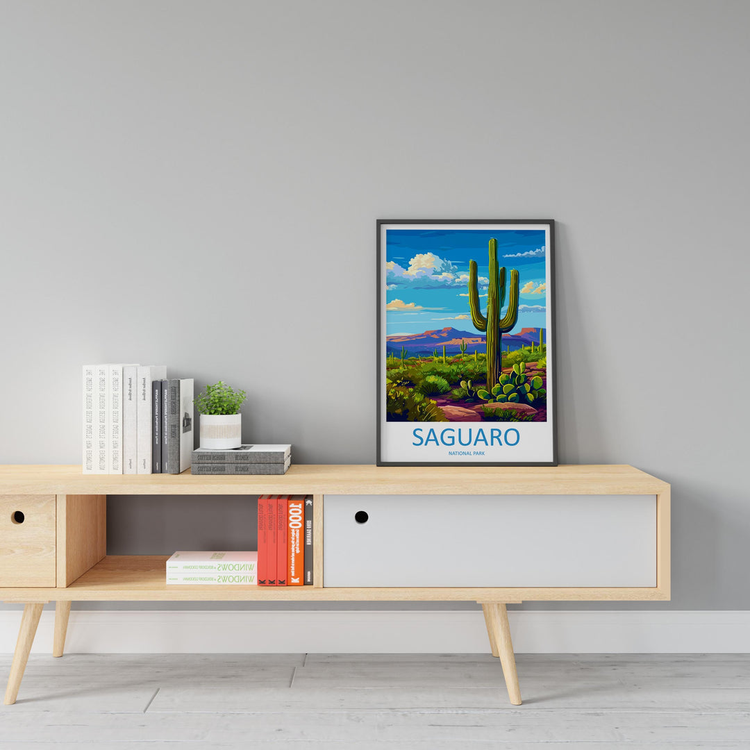 Saguaro National Park Travel Print Wall Art Saguaro National Park Wall Hanging Home Décor Saguaro National Park Gift Art Lovers Arizona Art