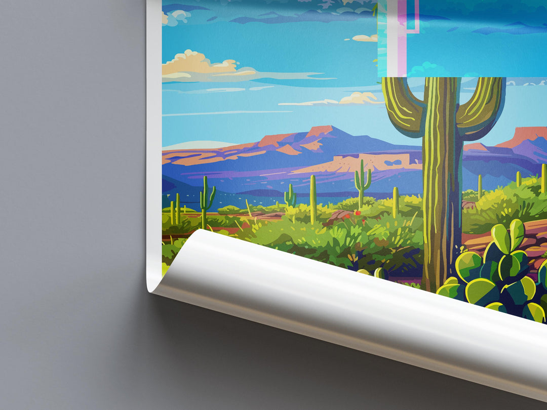 Saguaro National Park Travel Print Wall Art Saguaro National Park Wall Hanging Home Décor Saguaro National Park Gift Art Lovers Arizona Art