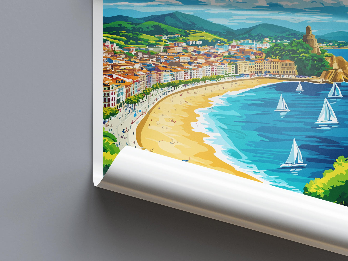 San Sebastian Travel Print Wall Art San Sebastian Wall Hanging Home Décor San Sebastian Gift Art Lovers Spain Art Lover Gift San Sebastian