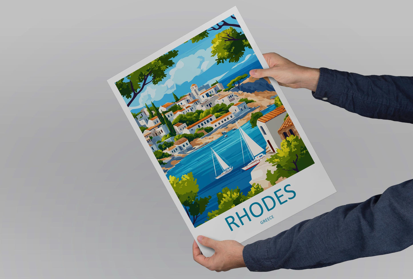 Rhodes Travel Print Wall Art Rhodes Greece Wall Hanging Home Decoration Rhodes Gift Art Lovers Wall Art Print Rhodes Greece Wall Poster Art