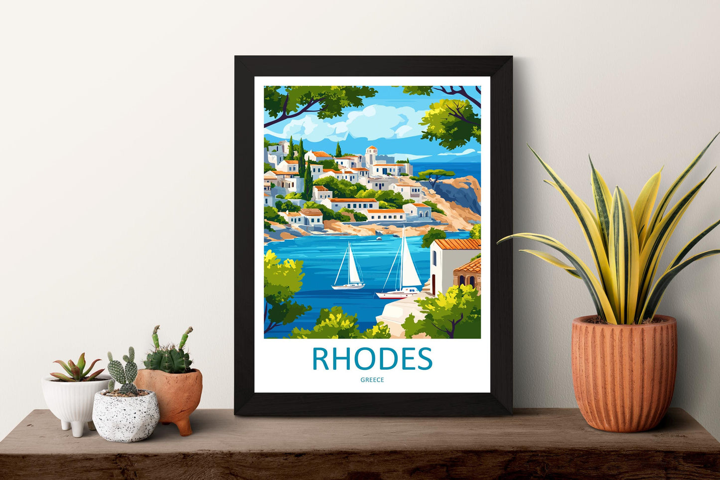 Rhodes Travel Print Wall Art Rhodes Greece Wall Hanging Home Decoration Rhodes Gift Art Lovers Wall Art Print Rhodes Greece Wall Poster Art