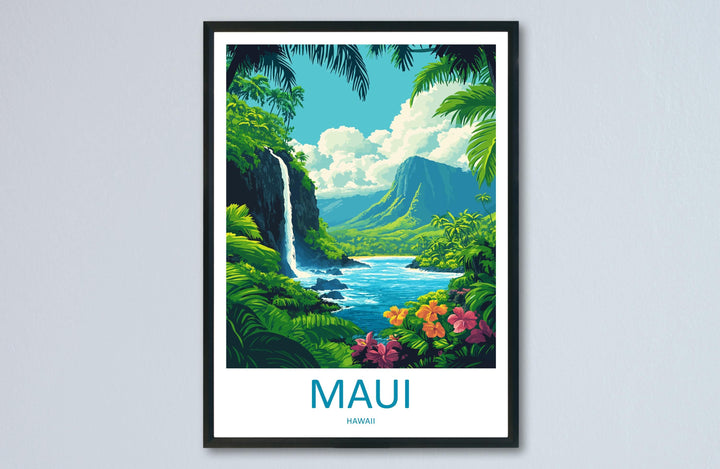 Maui Travel Print Wall Art Maui Wall Hanging Home Décor Maui Gift Art Lovers Hawaii Art Lover Gift Print Artwork