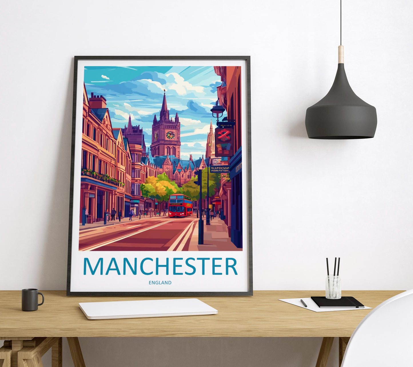 Manchester Travel Print Wall Art Manchester Wall Hanging Home Décor Manchester Gift Art Lovers England Art Lover Gift Manchester Travel Art