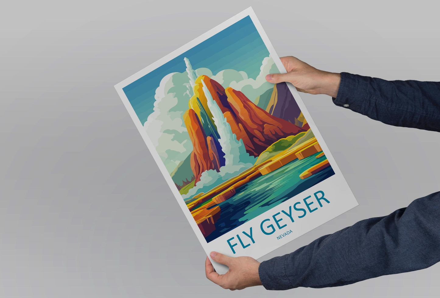 Fly Geyser Travel Print Fly Geyser Wall Decor Nevada Fly Geyser Art Fly Geyser Wall Art Nevada Poster Gift for Geothermal Wonder Lovers