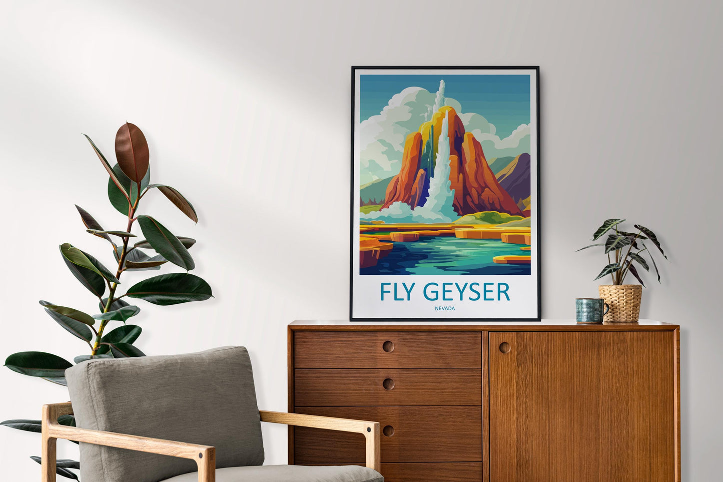 Fly Geyser Travel Print Fly Geyser Wall Decor Nevada Fly Geyser Art Fly Geyser Wall Art Nevada Poster Gift for Geothermal Wonder Lovers
