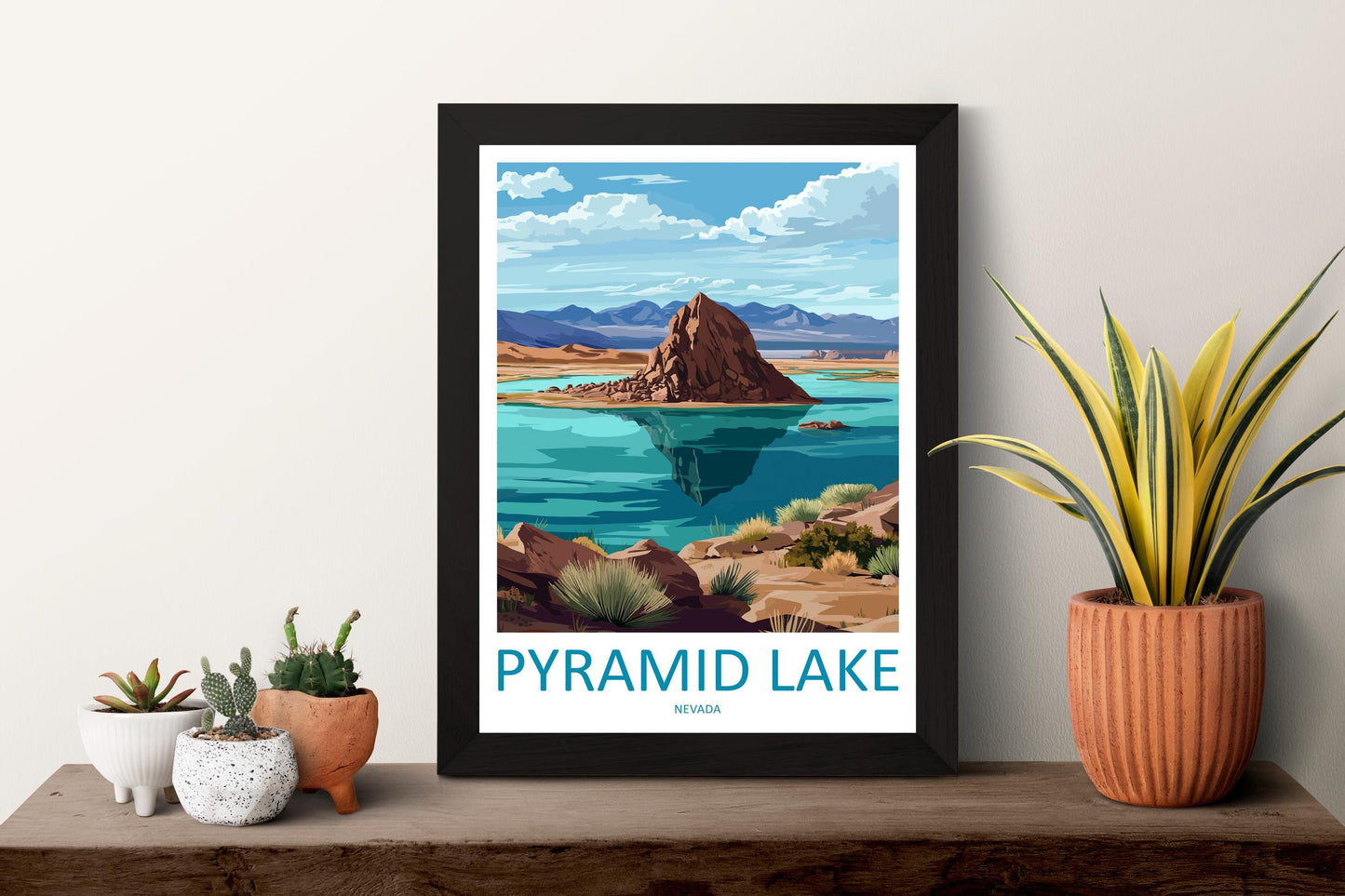 Pyramid Lake Travel Print Pyramid Lake Wall Decor Nevada Pyramid Lake Art Pyramid Lake Wall Art Nevada Poster Gift Pyramid Lake Wall Art