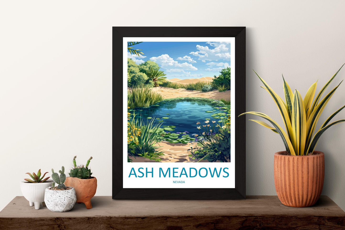 Ash Meadows Travel Print Ash Meadows Wall Decor Nevada Ash Meadows Art Ash Meadows Wall Art Nevada Poster Gift Ash Meadows Art Nevada Poster