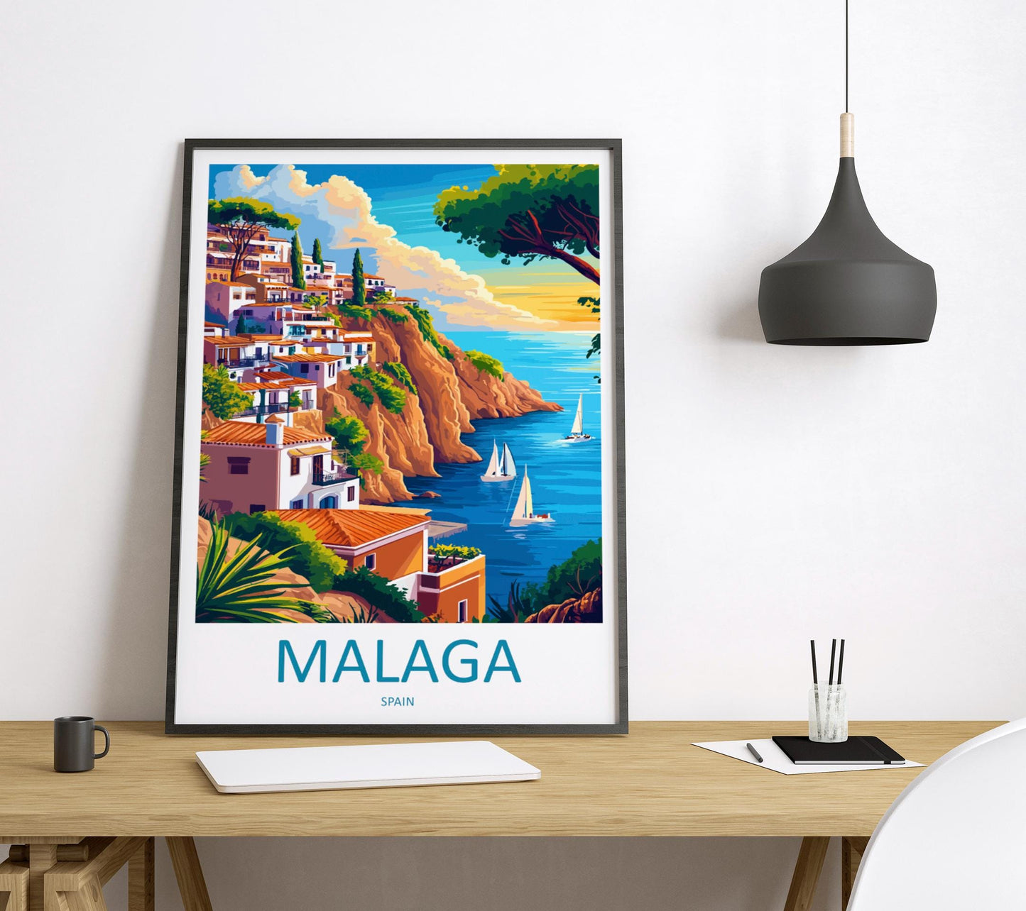 Malaga Travel Print Wall Art Malaga Wall Hanging Home Décor Malaga Gift Art Lovers Spain Art Lover Gift Malaga Wall Décor Malaga Spain Decor