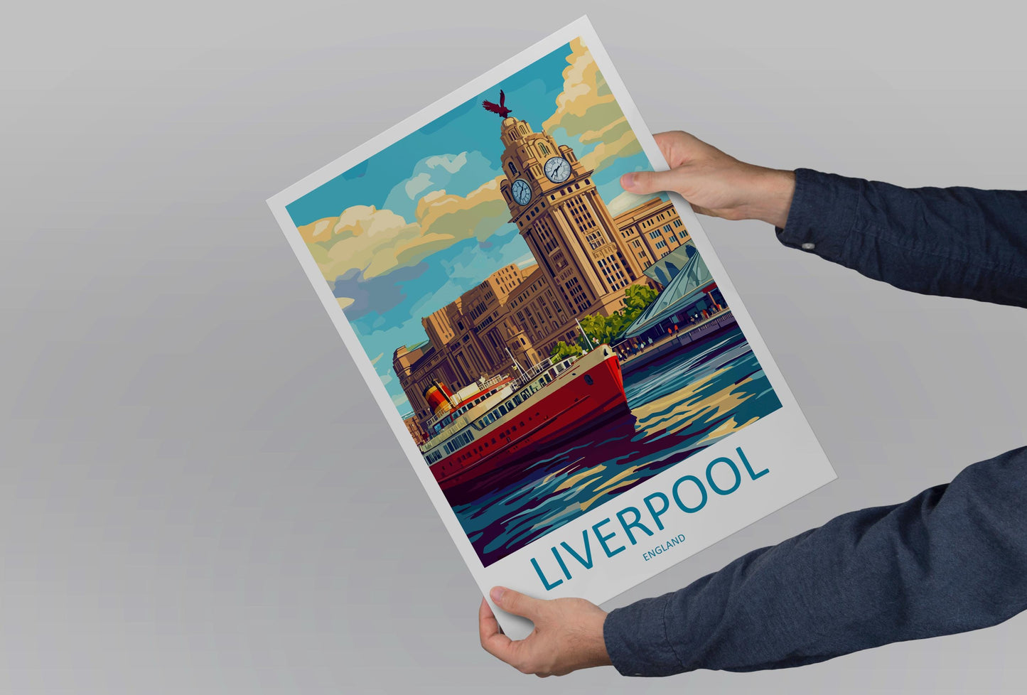 Liverpool Travel Print Wall Art Liverpool Wall Hanging Home Décor Liverpool Gift Art Lovers England Art Lover Gift Liverpool Travel Art Gift
