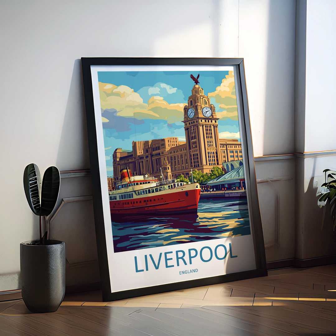 Liverpool Travel Print Wall Art Liverpool Wall Hanging Home Décor Liverpool Gift Art Lovers England Art Lover Gift Liverpool Travel Art Gift