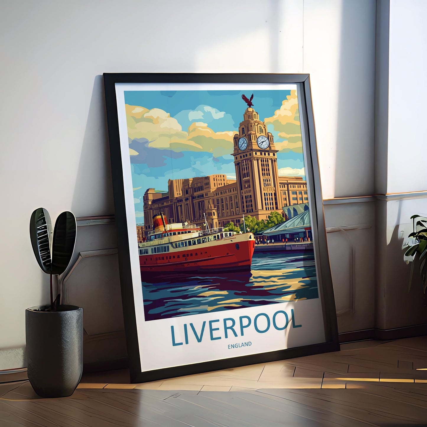 Liverpool Travel Print Wall Art Liverpool Wall Hanging Home Décor Liverpool Gift Art Lovers England Art Lover Gift Liverpool Travel Art Gift