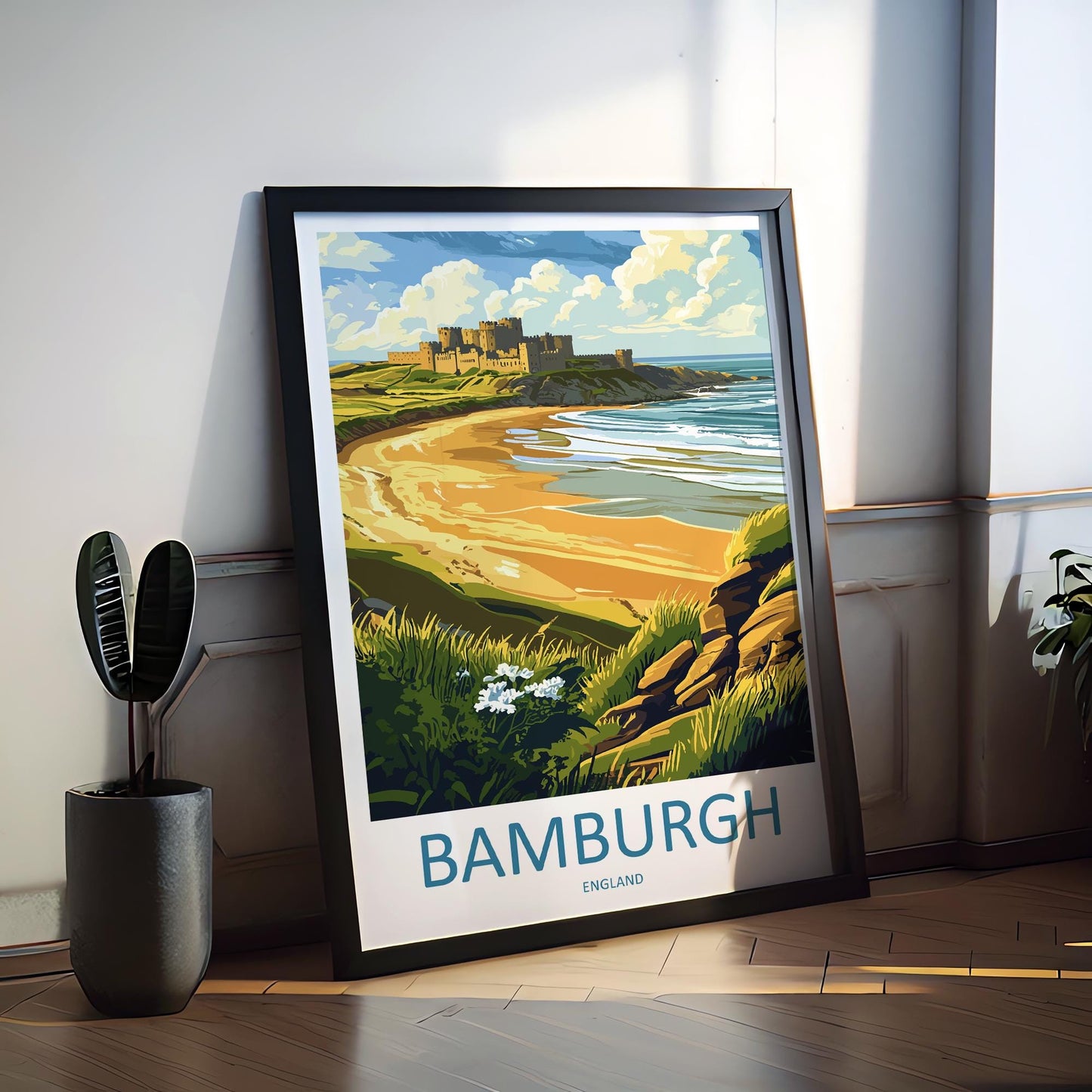 Bamburgh Castle Travel Print Wall Art Bamburgh Castle Wall Hanging Home Décor Bamburgh Castle Gift Art Lovers England Art Lover Gift