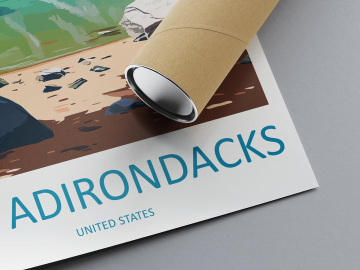 The Adirondacks Travel Print Wall Art The Adirondacks Wall Hanging Home Décor The Adirondacks Gift Art Lovers New York State Art Gift
