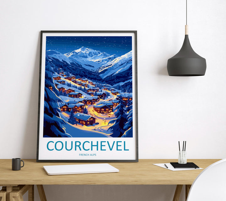 Courchevel Travel Print Wall Art Courchevel Wall Hanging Home Décor Courchevel Gift Art Lovers Ski Art Lover Gift Courchevel Print Skiing