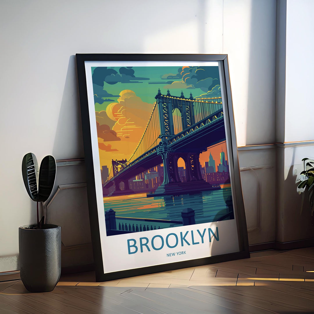 Brooklyn New York Travel Print Wall Art Brooklyn Wall Hanging Home Décor Brooklyn Gift Art Lovers New York Art Lover