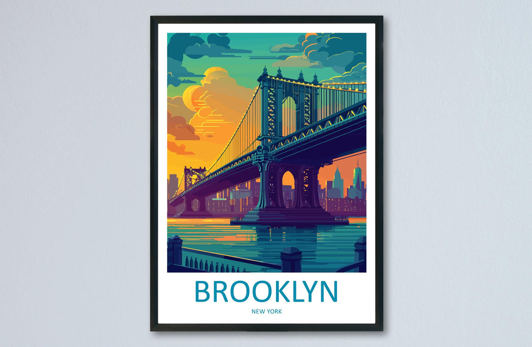Brooklyn New York Travel Print Wall Art Brooklyn Wall Hanging Home Décor Brooklyn Gift Art Lovers New York Art Lover