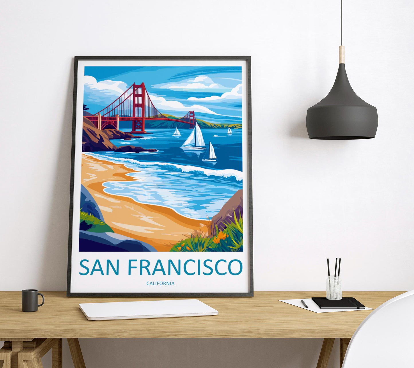 San Francisco Golden Gate Travel Print Wall Art San Francisco Wall Hanging Home Décor San Francisco Gift Art Lovers California Art Lover