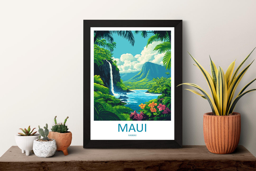 Maui Travel Print Wall Art Maui Wall Hanging Home Décor Maui Gift Art Lovers Hawaii Art Lover Gift Print Artwork