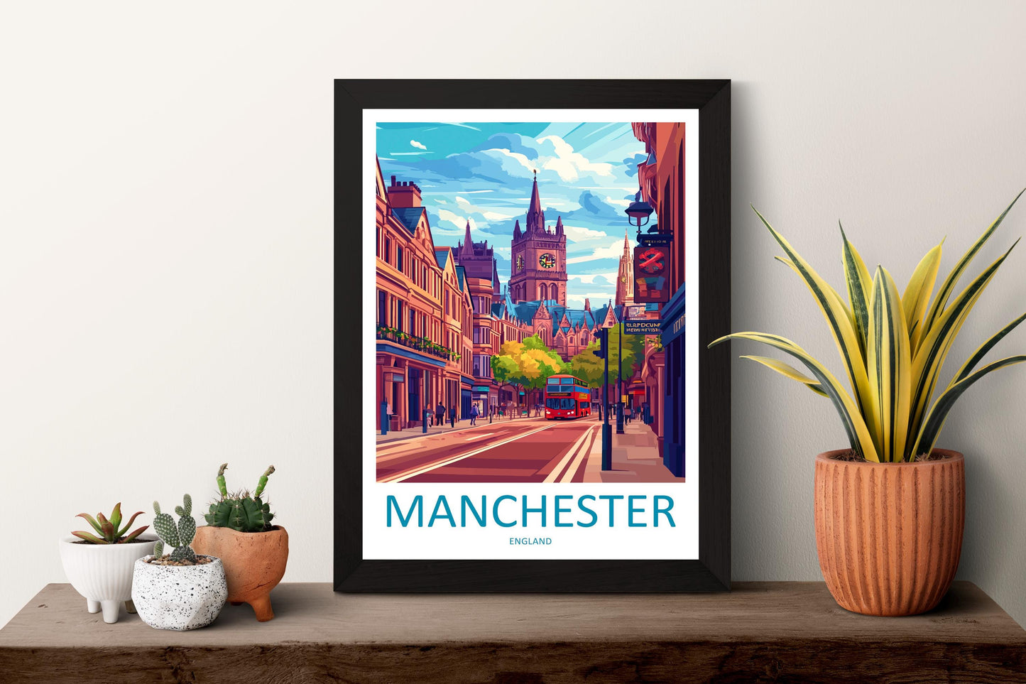 Manchester Travel Print Wall Art Manchester Wall Hanging Home Décor Manchester Gift Art Lovers England Art Lover Gift Manchester Travel Art