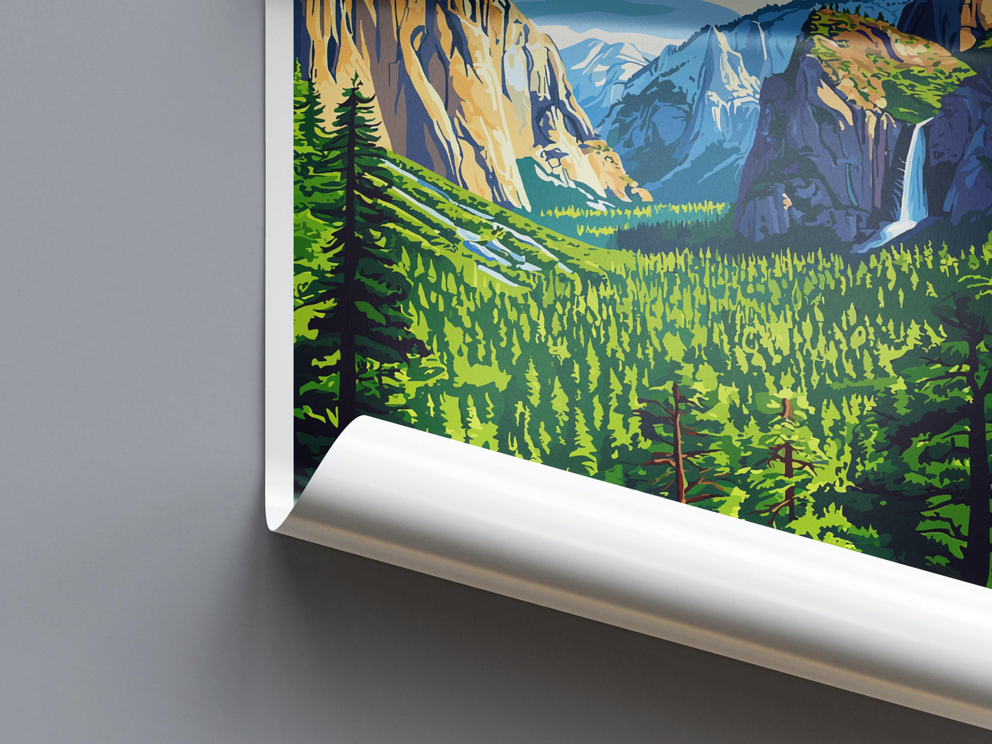 Yosemite Valley National Park Travel Print Wall Art Yosemite Valley Wall Hanging Home Décor Yosemite Valley Gift Art Lovers California Art