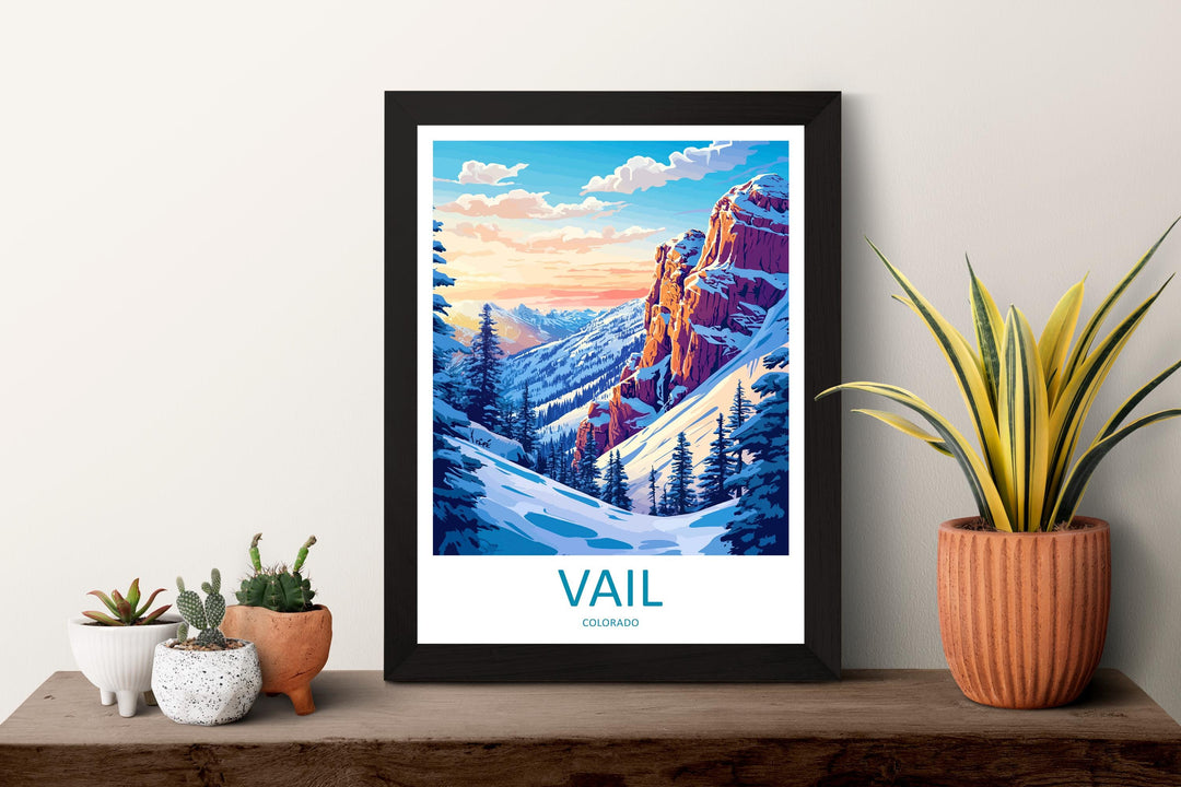 Vail Ski Resort Travel Print Wall Art Vail Ski Resort Wall Hanging Home Décor Vail Gift Art Lovers Ski Art Lover Gift Vail Print Skiing