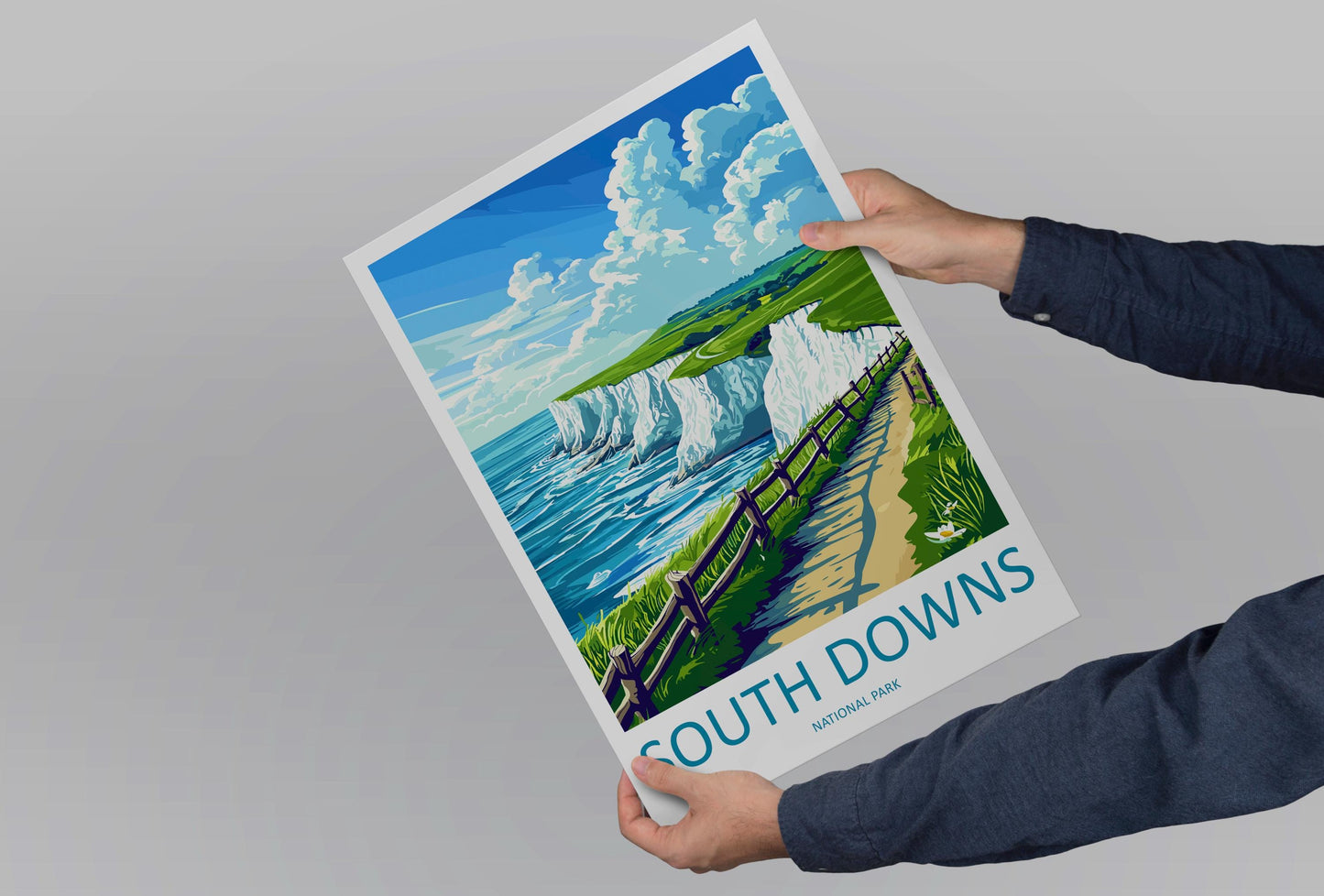 South Downs Travel Print Wall Art South Downs Wall Hanging Home Decor South Downs Gift Art Lovers Wall Art AONB Wall Print AONB Travel Print