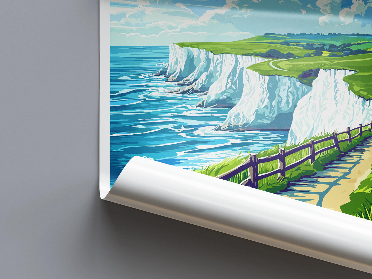 South Downs Travel Print Wall Art South Downs Wall Hanging Home Decor South Downs Gift Art Lovers Wall Art AONB Wall Print AONB Travel Print