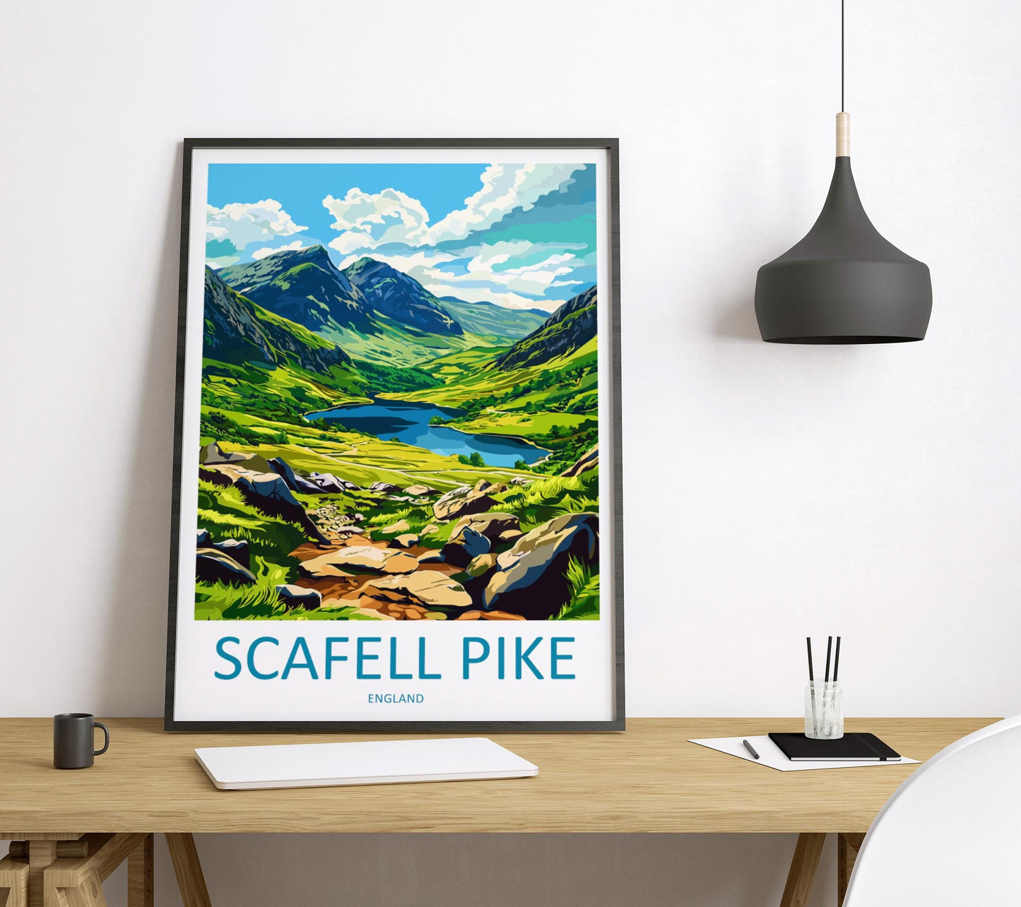 Scafell Pike Travel Print Wall Art Scafell Pike Wall Hanging Home Décor Scafell Pike Gift Art Lovers England Art Lover Gift Scafell Pike