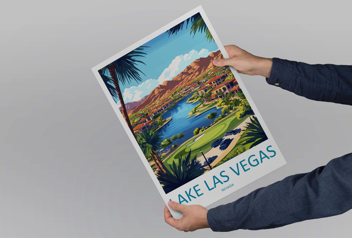 Lake Las Vegas Travel Print Lake Las Vegas Wall Decor Nevada Lake Las Vegas Art Lake Las Vegas Wall Art Nevada Poster Gift Lake Las Vegas