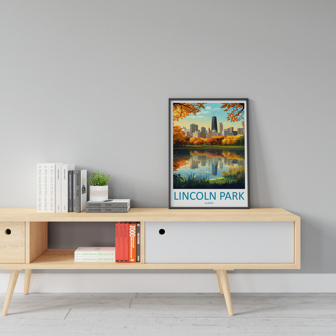 Lincoln Park Travel Print Lincoln Park Wall Decor Chicago Lincoln Park Art Lincoln Park Wall Art Illinois Poster Gift Lincoln Park Poster