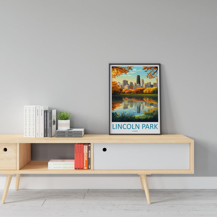 Lincoln Park Travel Print Lincoln Park Wall Decor Chicago Lincoln Park Art Lincoln Park Wall Art Illinois Poster Gift Lincoln Park Poster