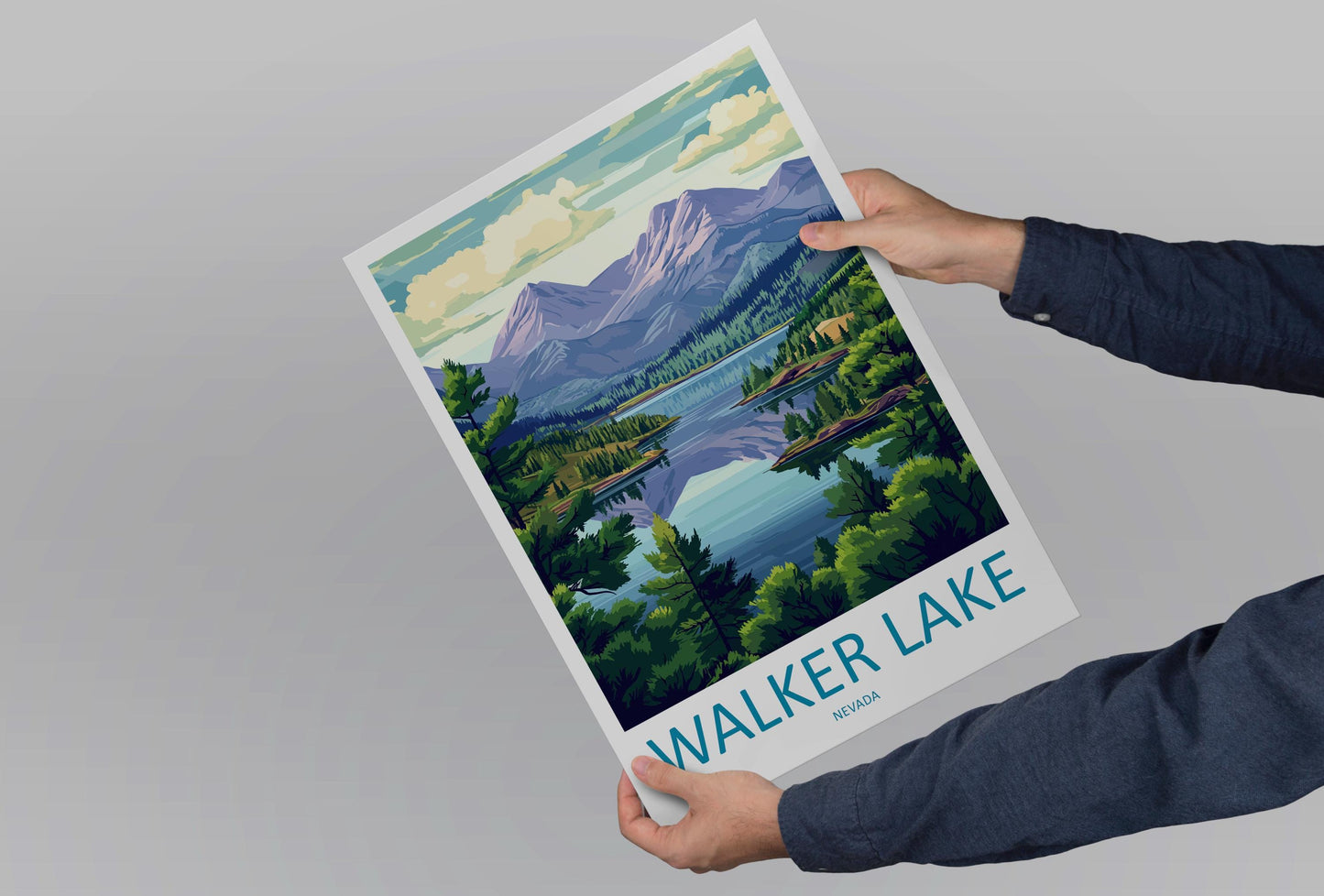 Walker Lake Travel Print Walker Lake Wall Decor Nevada Walker Lake Art Walker Lake Wall Art Nevada Poster Gift Walker Lake Art Nevada Poster