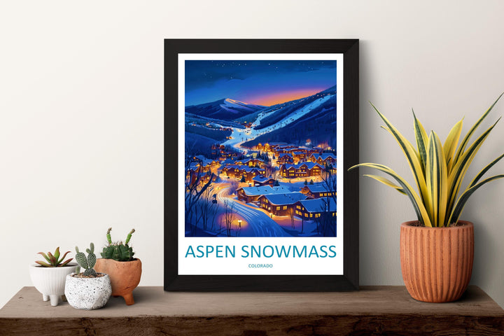 Aspen Ski Resort Travel Print Wall Art Aspen Ski Resort Wall Hanging Home Décor Aspen Ski Resort Gift Art Lovers Colorado Art Lover Gift