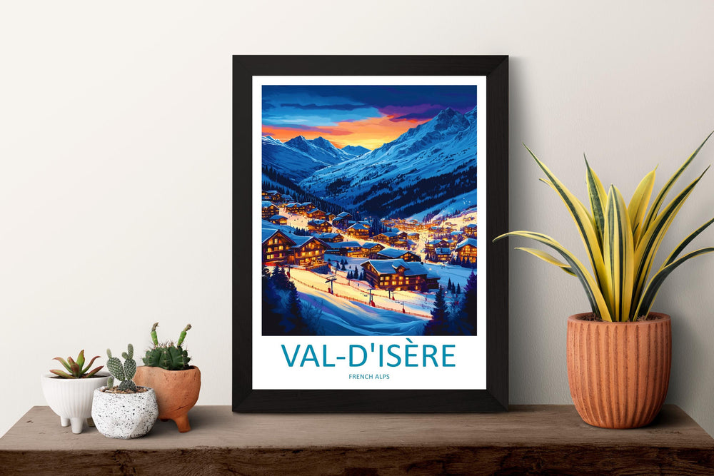 Val d'Isère Travel Print Wall Art Val d'Isère Wall Hanging Home Décor Val d'Isère Gift Art Lovers Ski Art Lover Gift Val d'Isère Print Ski