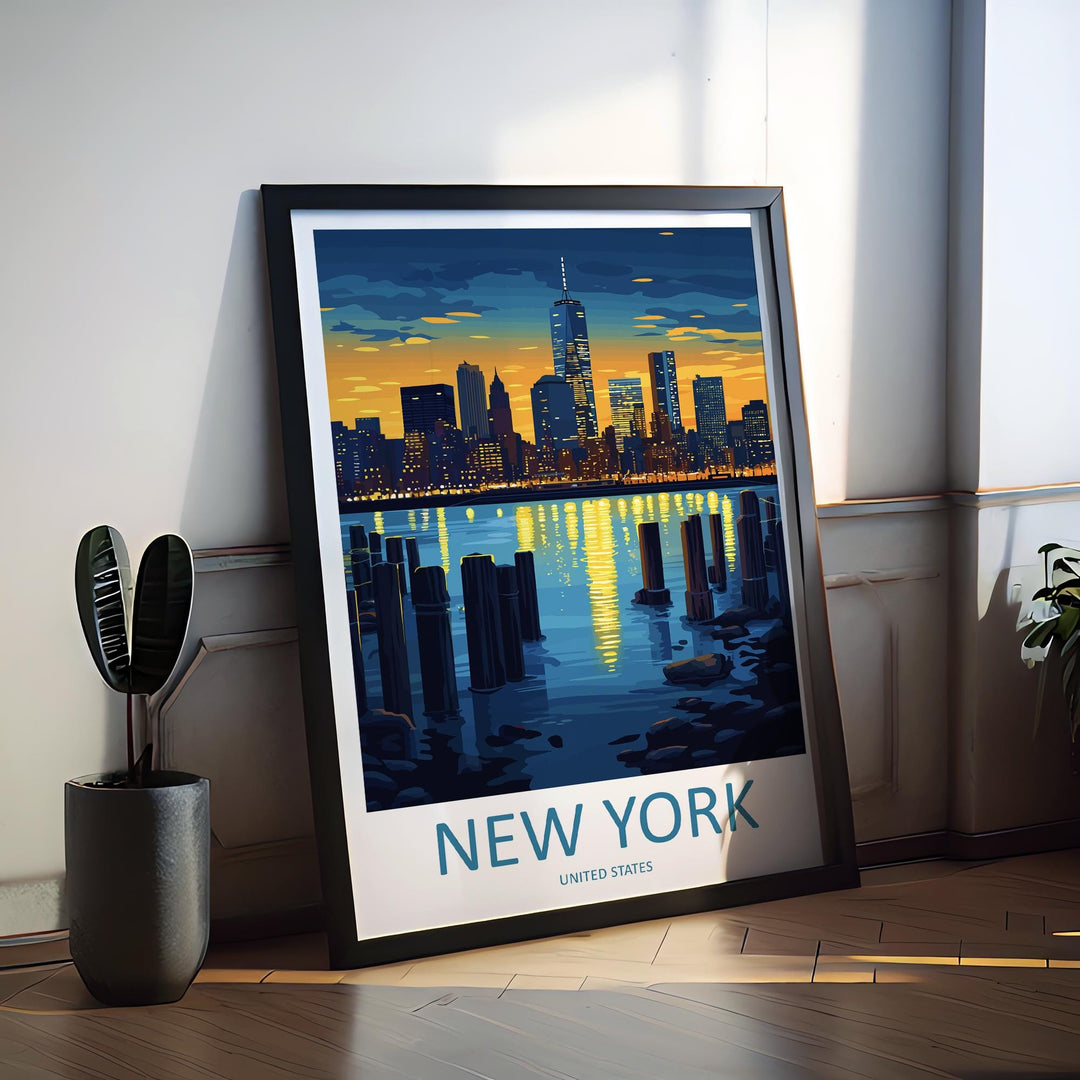 New York Travel Print Wall Art New York Wall Hanging Home Décor New York Gift Art Lovers New York State Art Gift Lover Print