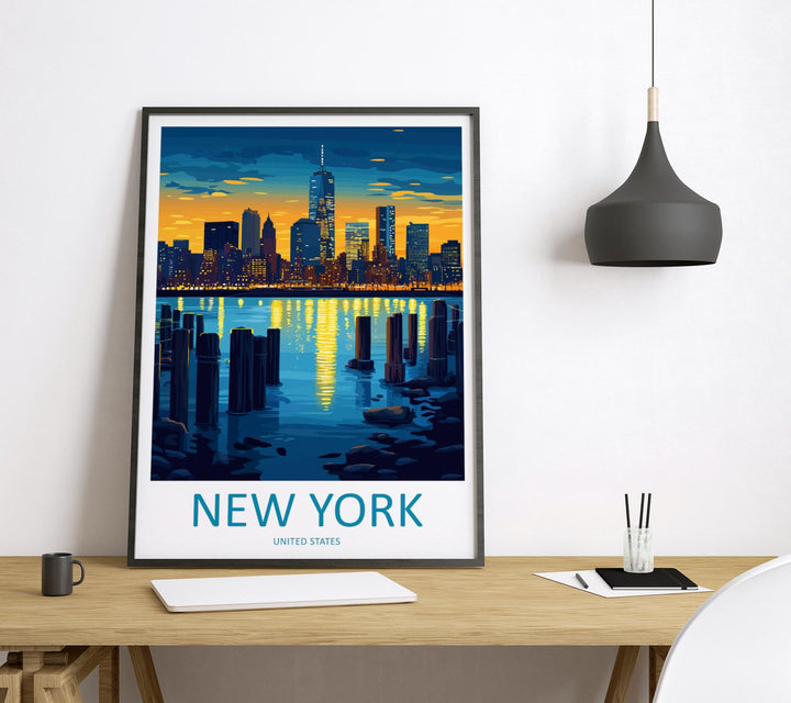 New York Travel Print Wall Art New York Wall Hanging Home Décor New York Gift Art Lovers New York State Art Gift Lover Print