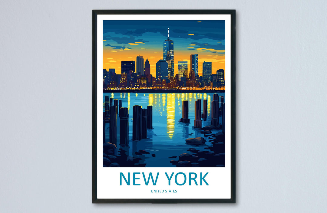 New York Travel Print Wall Art New York Wall Hanging Home Décor New York Gift Art Lovers New York State Art Gift Lover Print
