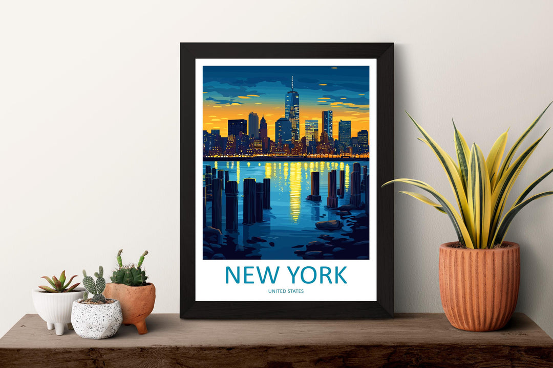 New York Travel Print Wall Art New York Wall Hanging Home Décor New York Gift Art Lovers New York State Art Gift Lover Print